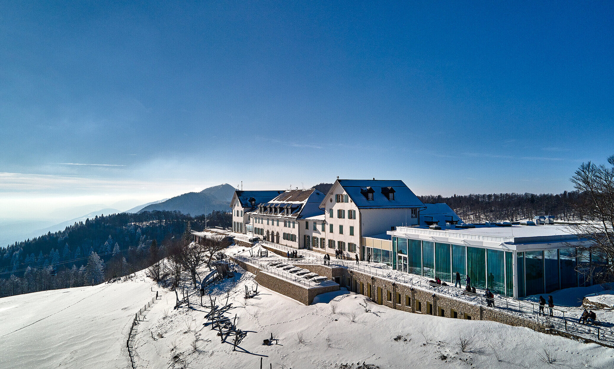 Feiern mit Aussicht auf die Alpen