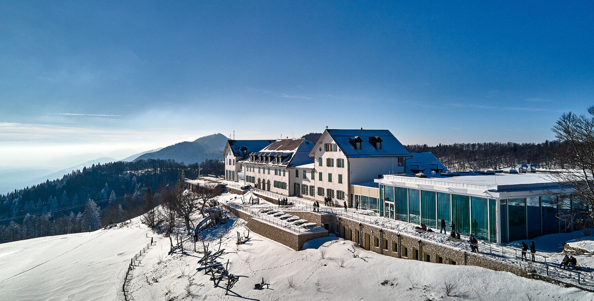 Feiern mit Aussicht auf die Alpen